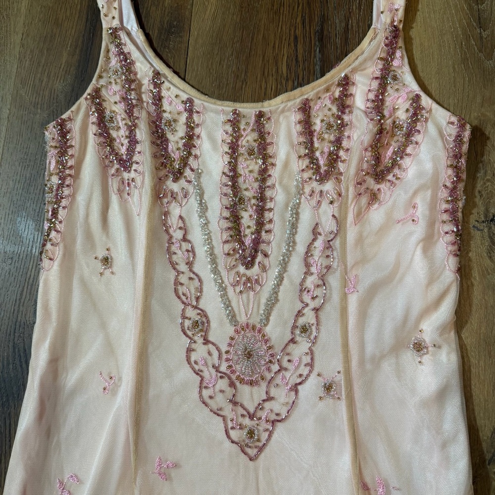 Vintage Y2K Beaded Dress Vintage Beaded Dress Fairy Mesh 20’s Flapper Dress Prom - Picture 8 of 13
